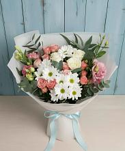 Букет цветов из:  Розы, Лизиантусы и Хризантемы #REPLACE_PRED# Михнево
