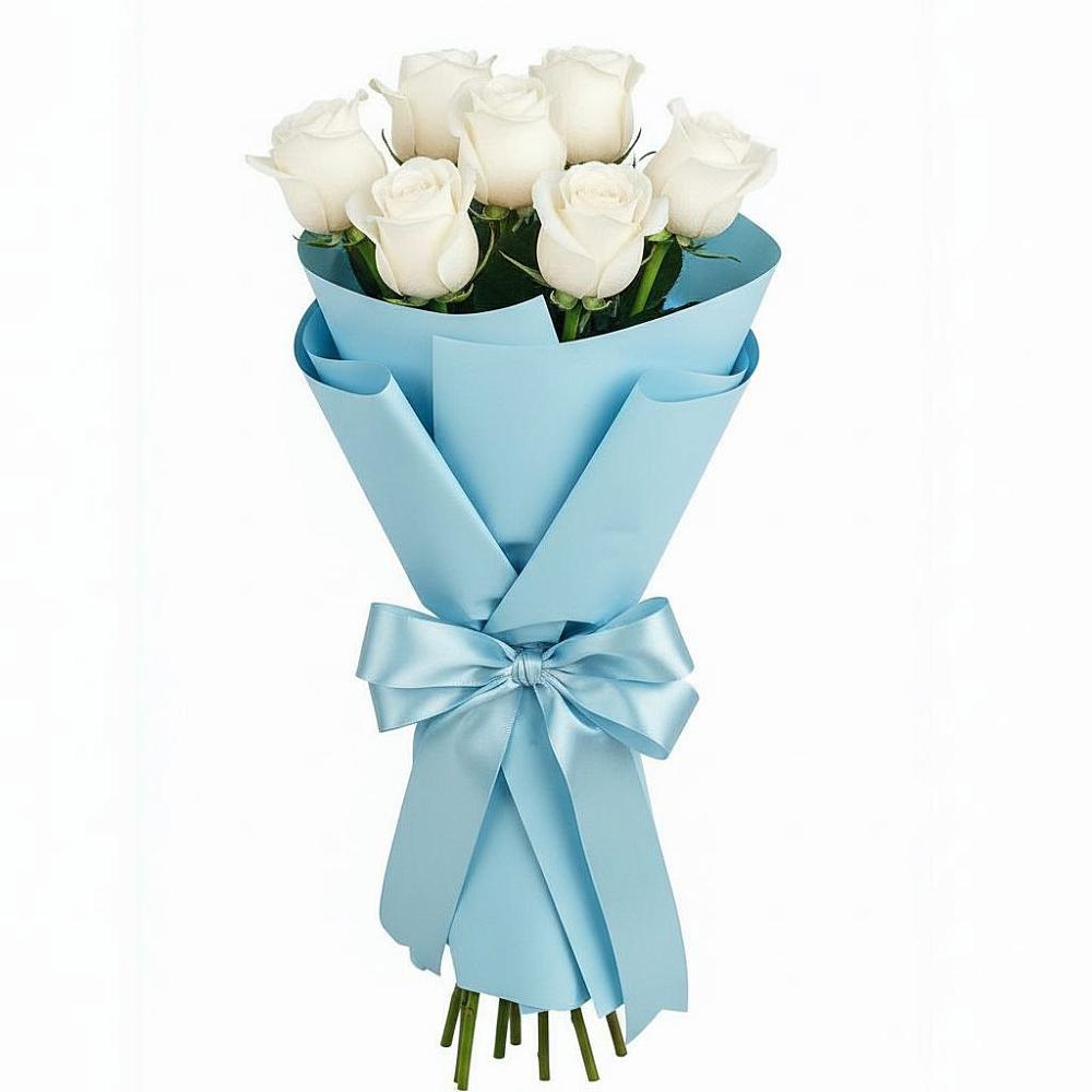 Букет 7 белых роз Проуд в Михнево
