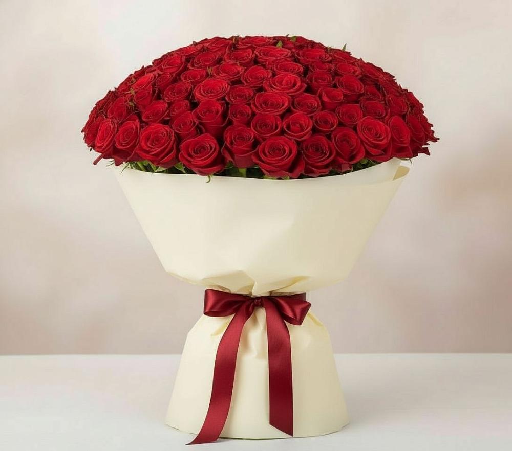 Букет 101 Красная роза Милано в Михнево