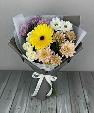 Букет цветов из:  Розы, Герберы и Хризантемы в Михнево