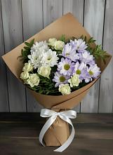 Букет цветов из:  Хризантемы и Розы в Михнево