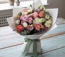 Букет цветов из:  Розы, Лизиантусы и Гвоздики #REPLACE_PRED# Михнево