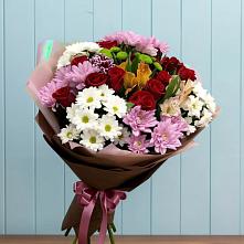 Букет цветов из:  Розы, Хризантемы и Альстромерии в Михнево