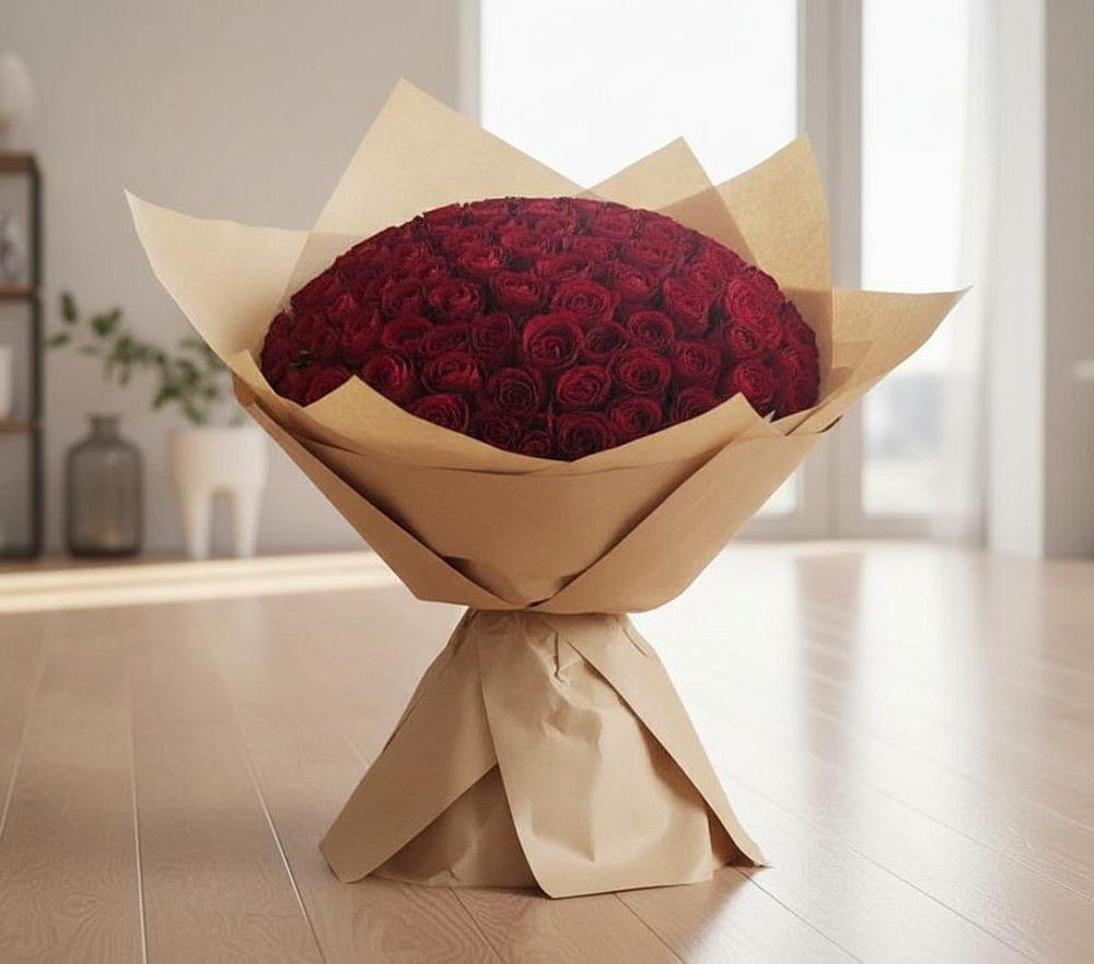 Букет 101 Красная роза в Михнево