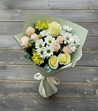 Букет цветов из:  Альстромерии, Розы и Хризантемы в Михнево