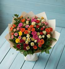 Букет Микс из разноцветных кустовых роз #REPLACE_PRED# Михнево